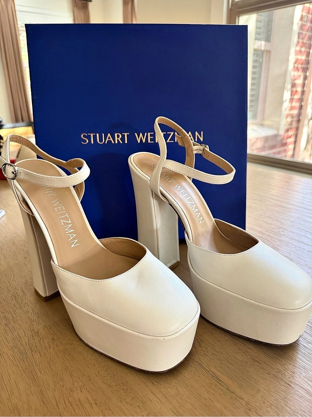 Stuart Weitzman White Platform Heels